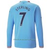 Camiseta de fútbol Manga Larga Manchester City Sterling 7 Primera Equipación 2022-23 - Hombre